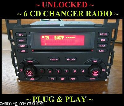 NEW ~ 2005-09 Pontiac G6 6 DISC CD CHANGER RADIO UNLOCKED- PLUG&PLAY REPLACEMENT