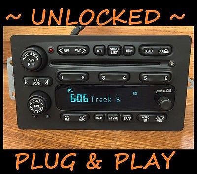 PLUG&PLAY 02-03 CHEVY Trailblazer S10 GMC Envoy 6 Disc CD Changer Radio UNLOCKED