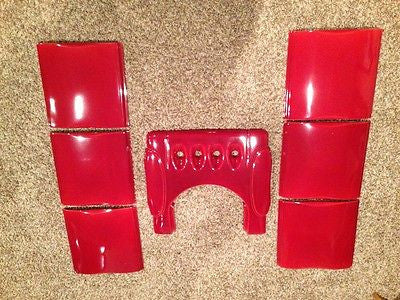 New Ceramic Panels&top For Ecoteck Monica Wood Pellet Stove Furnace Red Bordeaux