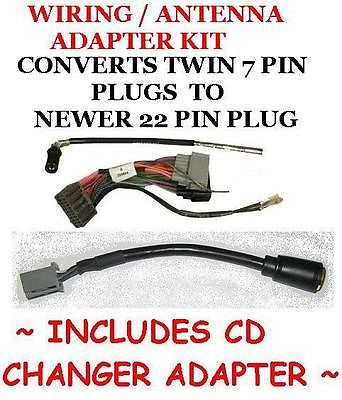 Chrysler Jeep Dodge Radio wiring harness adapter old to new 7-22pin+CD cngr adap